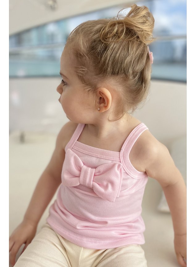 regata laco rosa menina infantil ribana canelada b