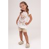 conjunto urso bege nude urso shorts blusa menina infantil