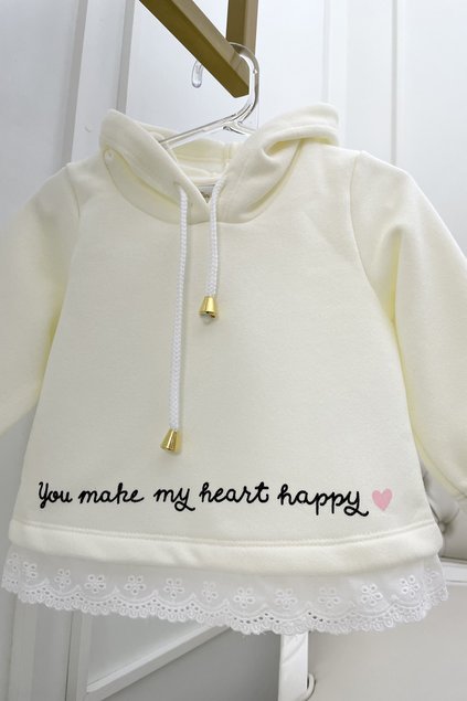 casaco moletom renda branco off capuz estampa coracao b