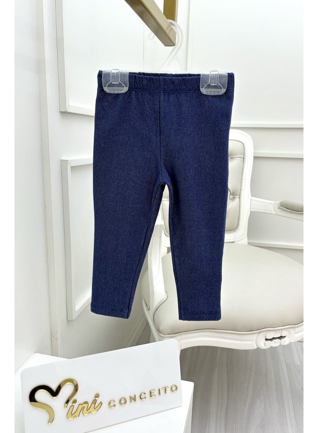 Cala jeans legging marinho cotton menina infantil
