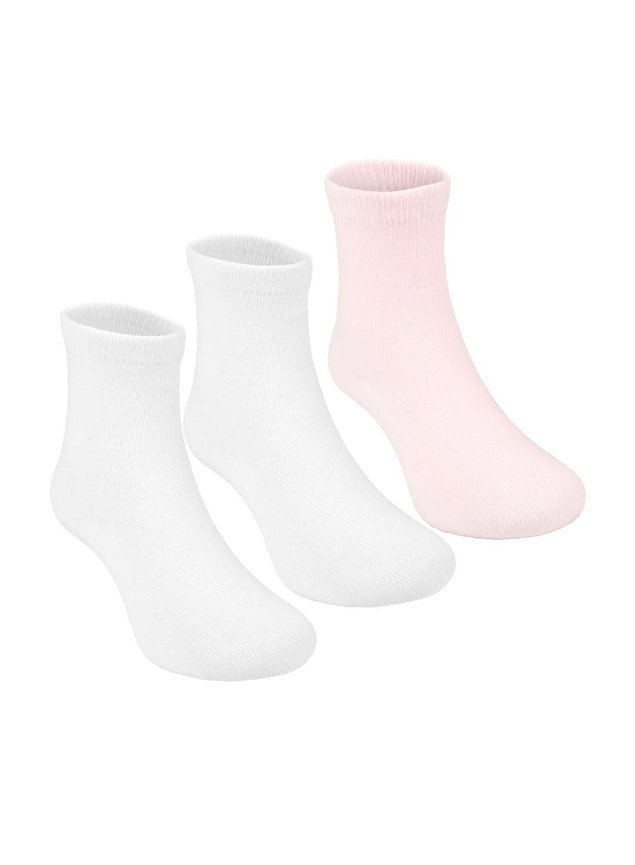 kit meia branco rosa