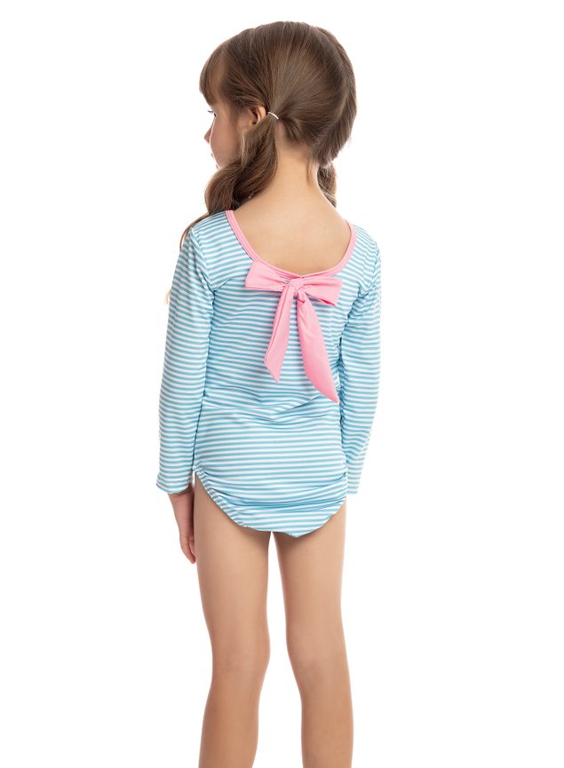 maio maio biquini menina infantil rosa azul laco praia protecao uv c