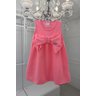 vestido rosa neon regata laco poas bolinhas