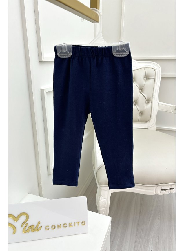 calca legging marinho menina infantil cotton algodao