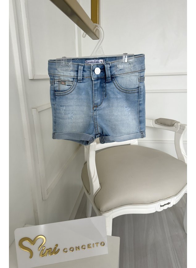 shorts jeans marinho menina infantil miniconceito b