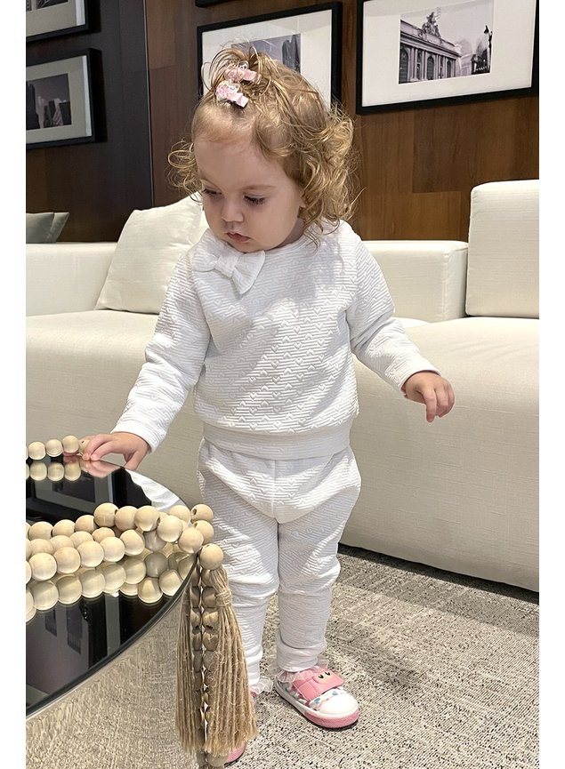 conjunto moletom coracoes branco laco casaco calca menina infantil miniconceito
