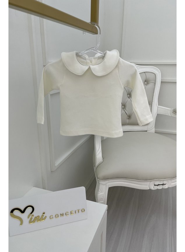 blusa manga longa menina infantil miniconceito branfo off gola