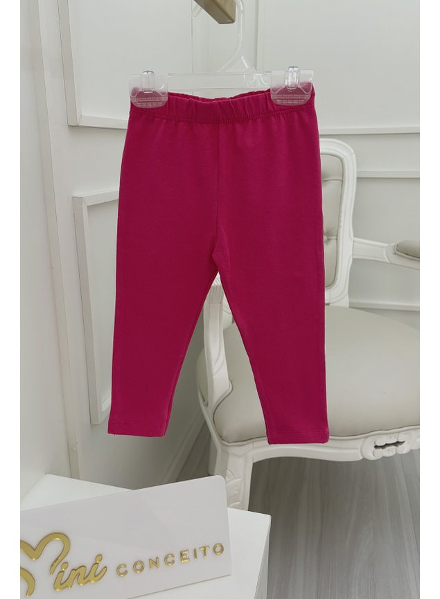 Cala legging cotton algodo pink rosa chiclete menina infantil miniconceito