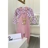 conjunto blusa lacos manga longa jardineira coelho longa rosa lilas menina infantil miniconceito