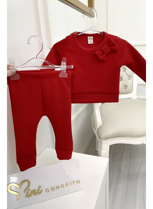Conjunto moletom coraes vermelhor casaco cala legging manga longa