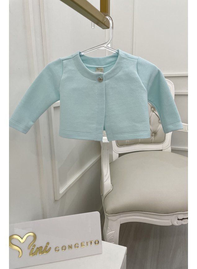 Casaco azul botes manga longa menina infantil miniconceito