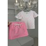 conjunto shorts saia coracoes branco rosa menina infantil miniconceito m