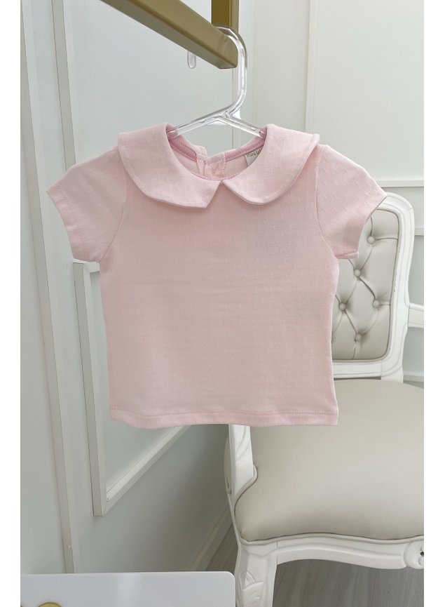 blusa gola com botao rosa bebe meninas infantil miniconceito