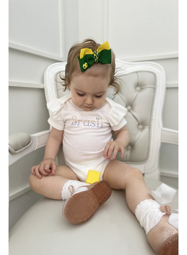 body copa do mundo branco menina infantil brasil futebol miniconceito
