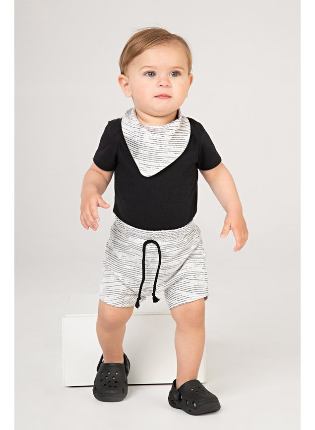 kit body cala azul preto branco babador escama menino infantil bebe miniconceito