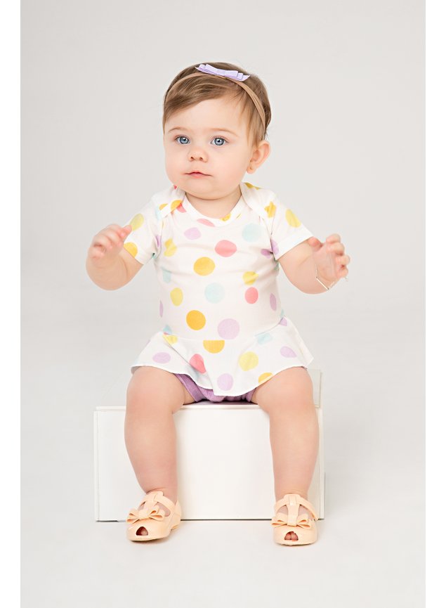 COnjunto bebe calcinha lils bata pos colorido bolinhas miniconceito infantil