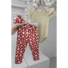 conjunto flores off body kit faixa vermelho menina infantil bebe miniconceito