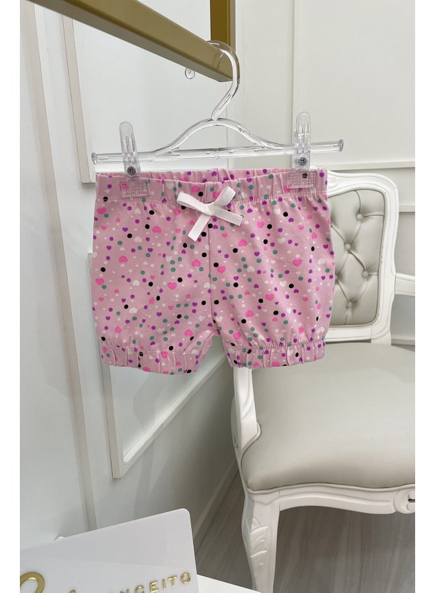 Shorts bebe bolinhas coraes menina infantil miniconceito