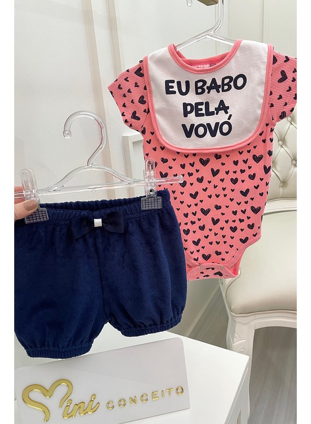 Conjunto body e shorts com BABADOR VOVO menina infantil miniconceito