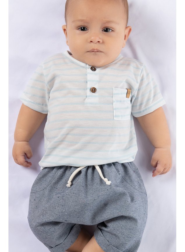 conjunto menino bebe infantil istras off azul