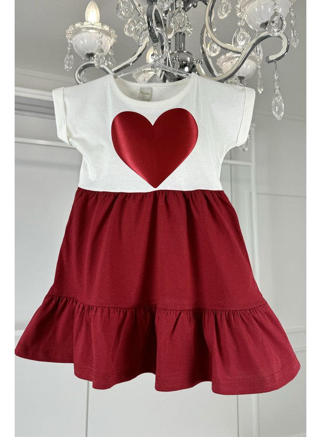 vestido coracao cetim vermelho branco recorte menina bebe infantil miniconceito b