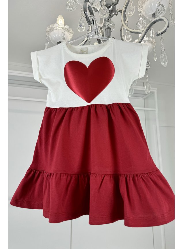 vestido coracao cetim vermelho branco recorte menina bebe infantil miniconceito t
