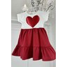 vestido coracao cetim vermelho branco recorte menina bebe infantil miniconceito t