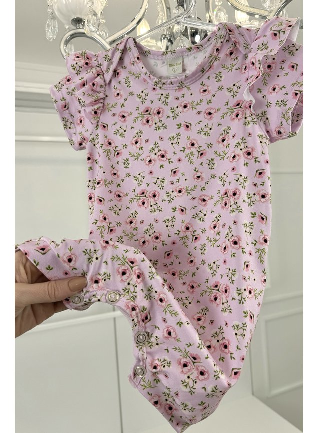 macaquinho rosa bebe flores menina infantil miniconceito bebe a