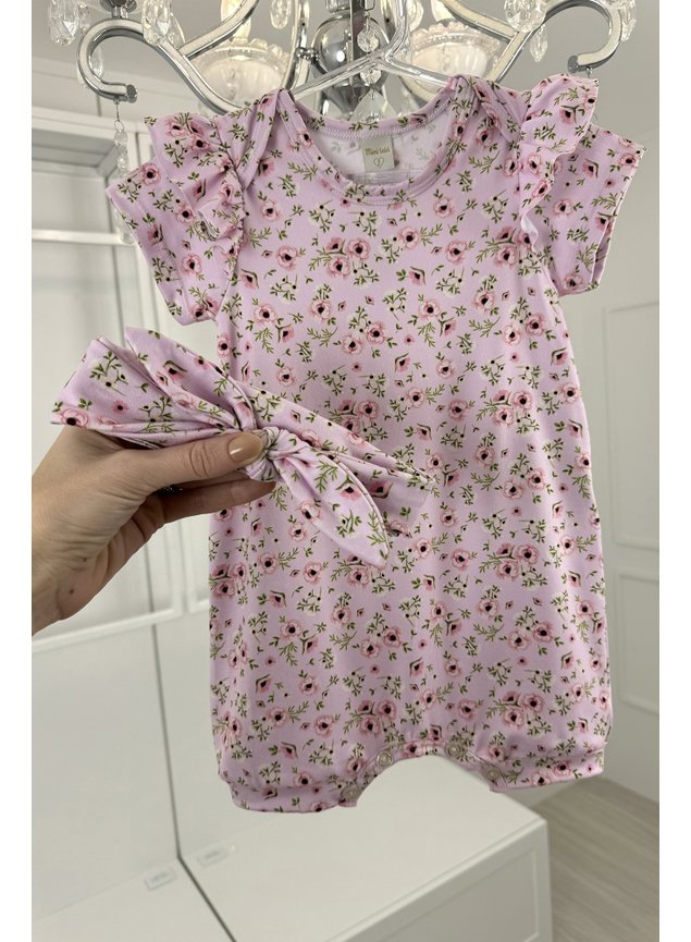macaquinho rosa bebe flores menina infantil miniconceito bebe