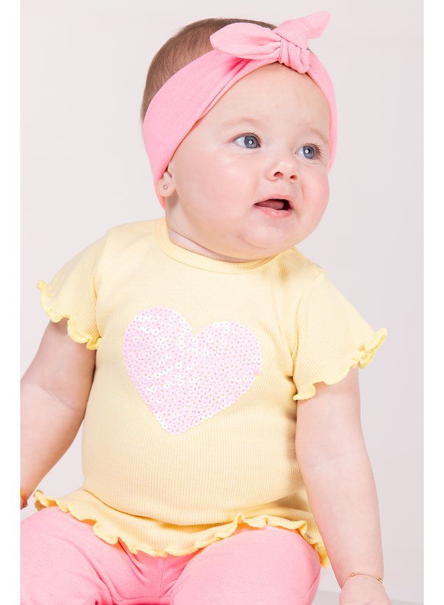 menina bebe blusa amarelo corao paete menina infantil miniconceito