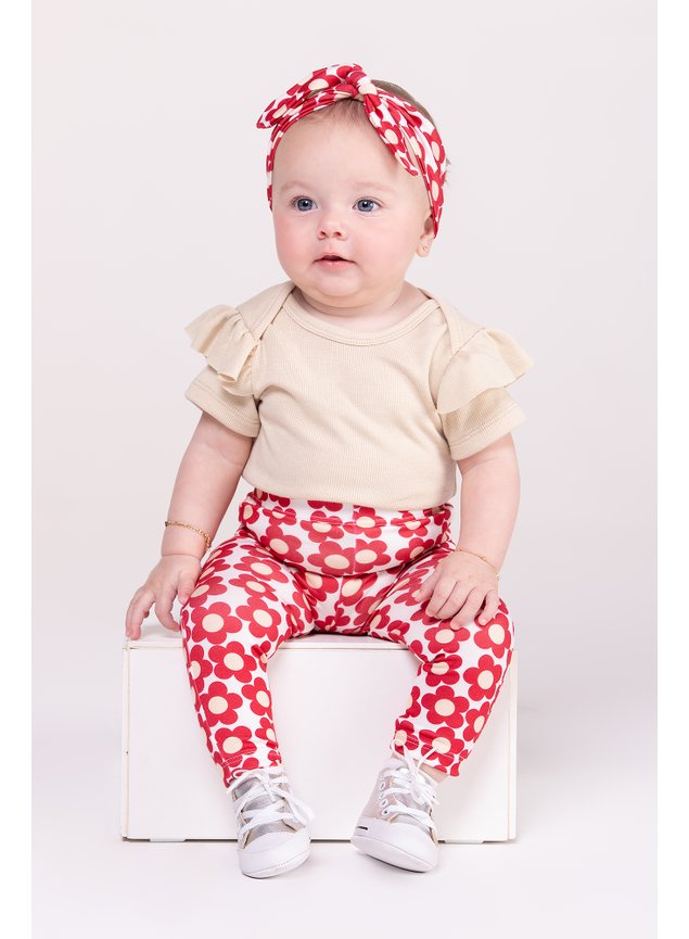 conjunto body cala flores vermelho offbebe menina infantil miniconceito
