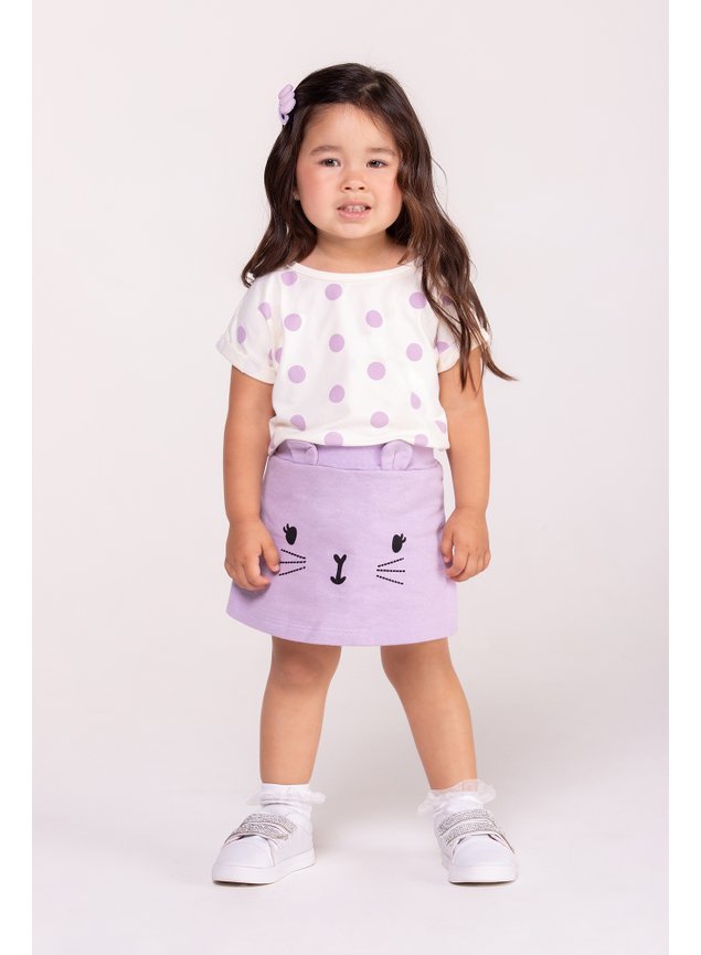CONJUNTO lils MENINA INFANTIL MINICOCNEITO SHORTS BLUSA MENINA gatinho pos