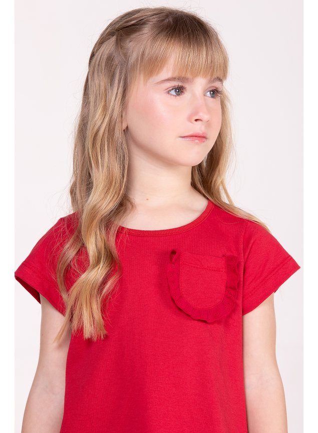 blusa bolsinho menina infantil minicocneito vermelho