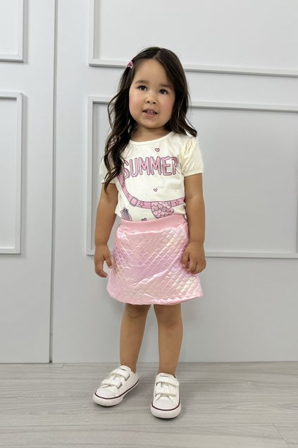 conjunto sereia menina infantil shorts blusa holorafico r q