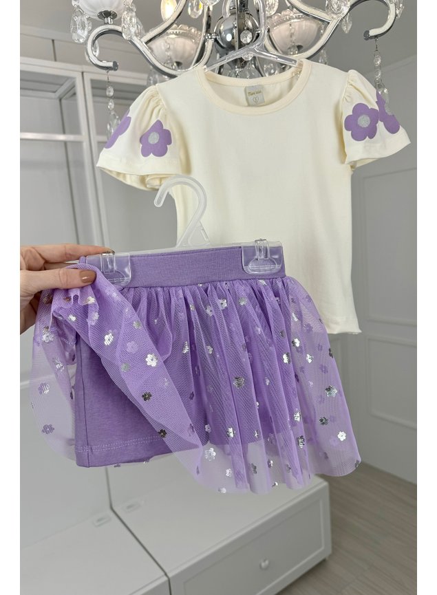 conjunto tule lils lavanda menina infantil mini conceito mini lal