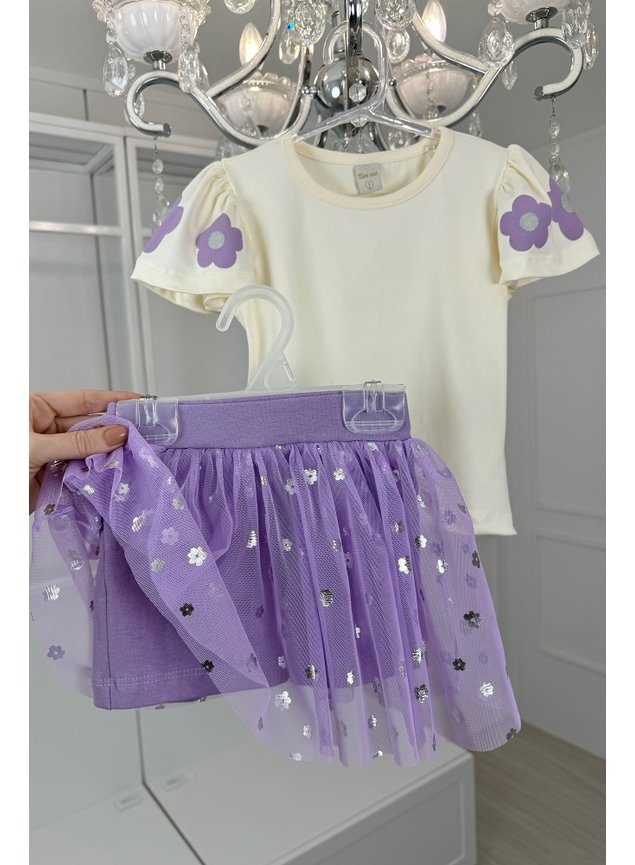 conjunto tule lils lavanda menina infantil mini conceito mini lal meninas