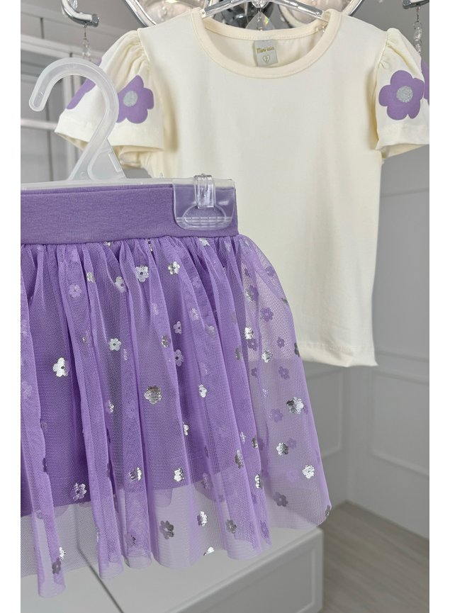 conjunto tule lils lavanda menina infantil mini conceito mini lal moda