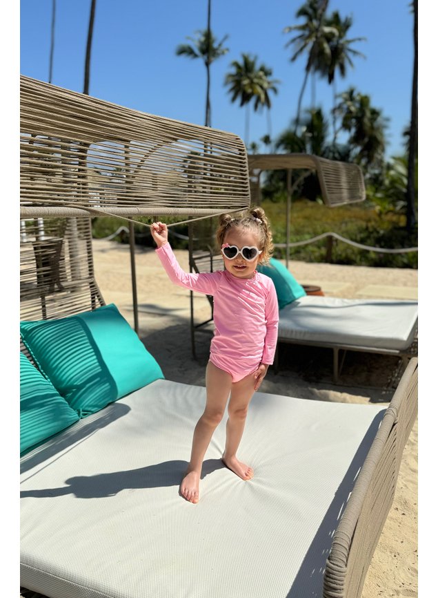 CONJUNTO verao praia piscina coraes menina infantil mini conceito branco rosa neon pantera