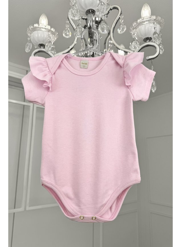 body rosa bebe menina infantil miniconceito babado manga curta b