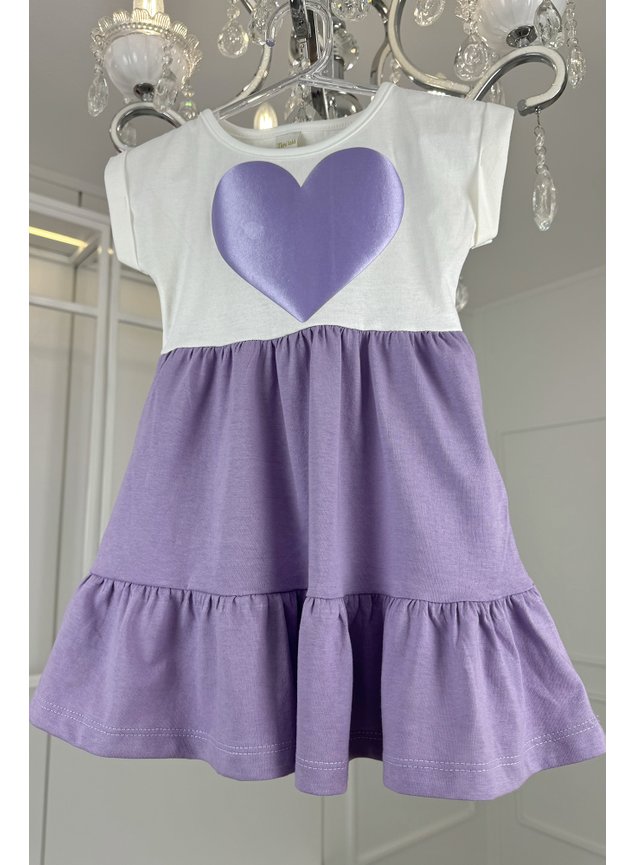 vestido lilas coracao infantil cetim menina miniconceito q