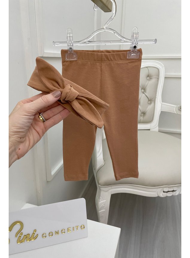 legging marrom meninas infantil bebe faixa miniconceito