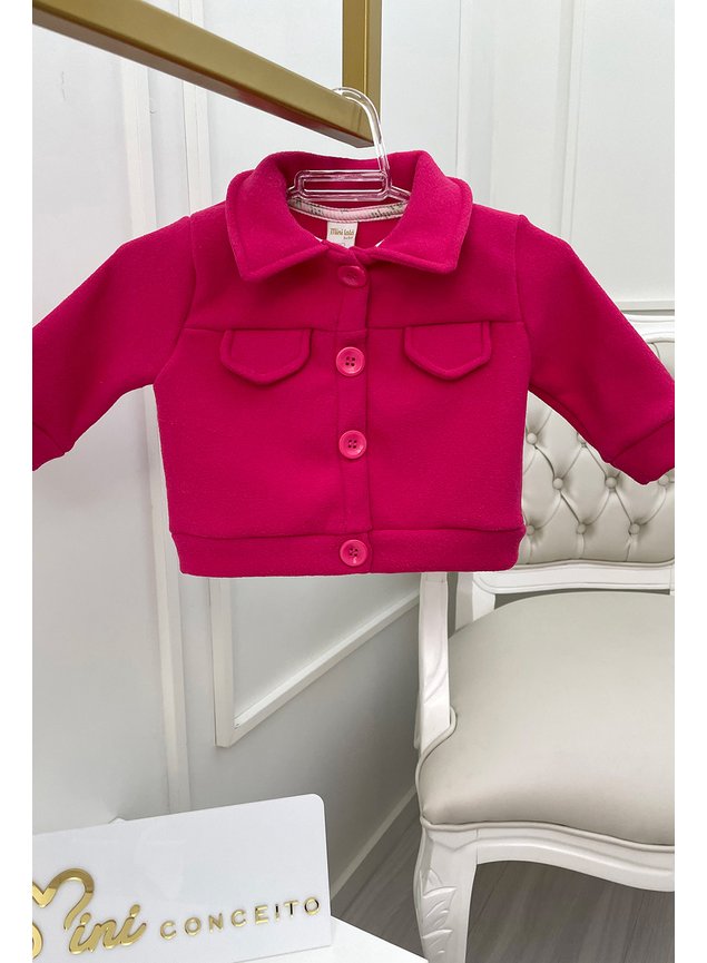 casaco menina infantil bebe miniconceito rosa pink