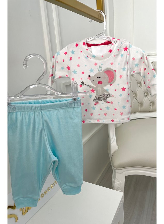 conjunto rato princesa estelas casaco legging menina bebe miniconceito