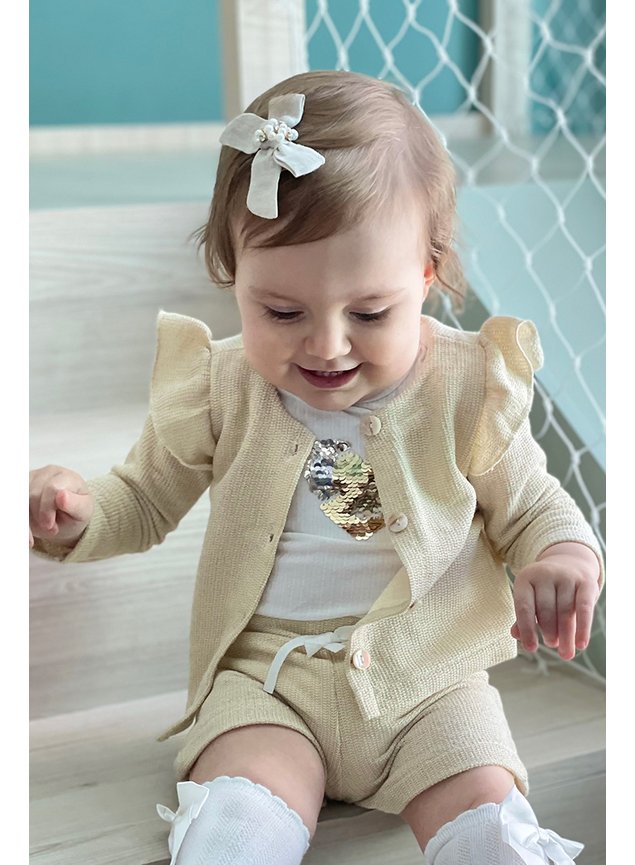 casaco lurex dourado menina infantil minicocneito bebe a
