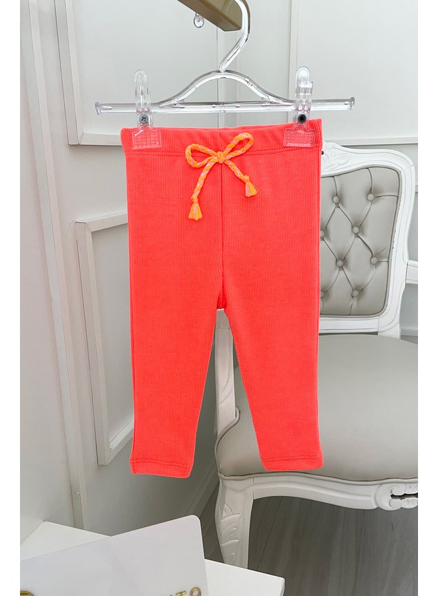 legging laranja menina infantil bebe
