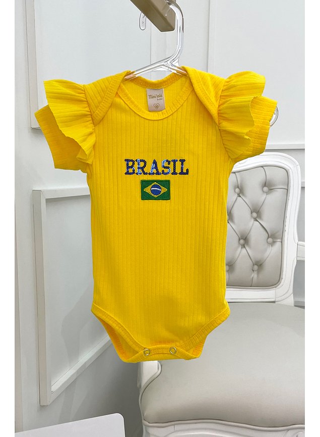 body copa mundo brasil amarelo