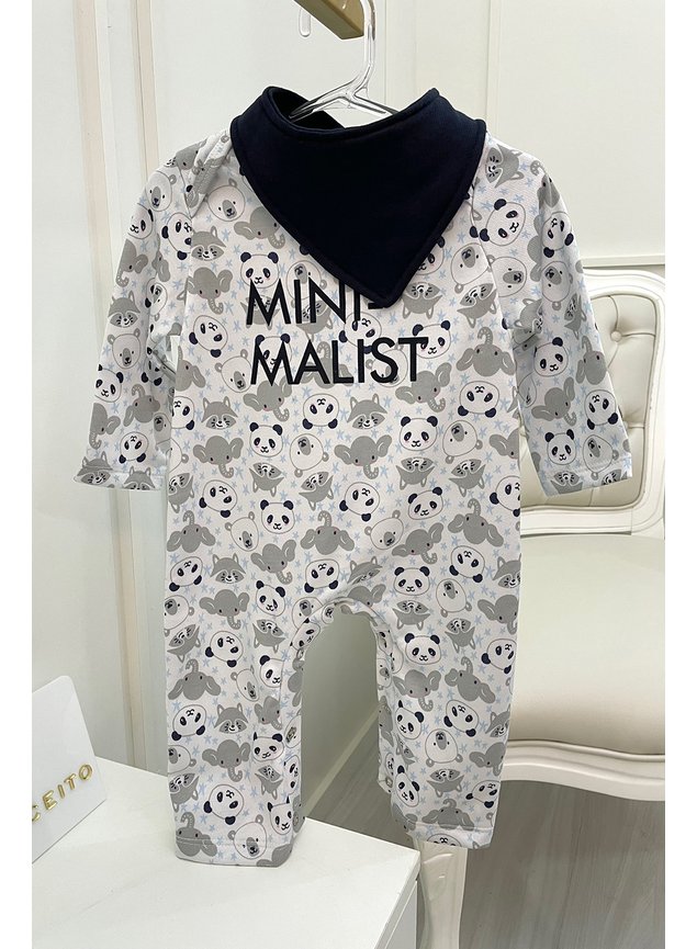 conjunto macaco bichinhos animais cinza marinho