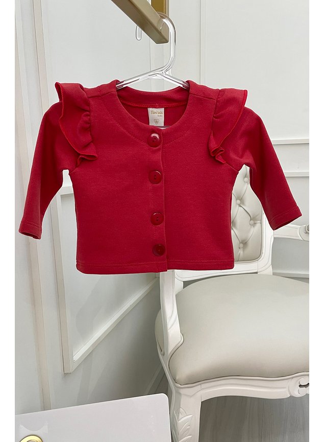 vermelho casaco babado menina infantil bebe miniconceito
