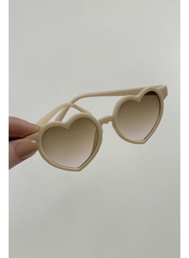 oculos coracao nude bege menina infantil miniconceito