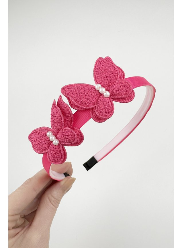 TIARA BORBOLETA PROLAS PINK MENINA INFANTIL MINICONCEITO